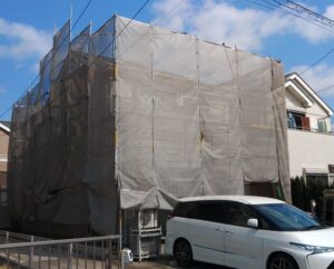 ふじみ野市で、外壁塗装工事。
