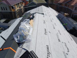 スーパーガルテクト施工中